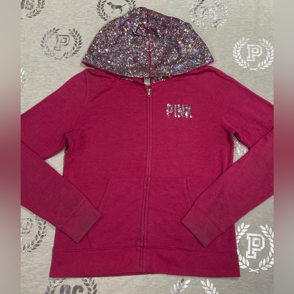RARE VS PINK BLING FULL ZIP HOODIE - Picture 2 of 2